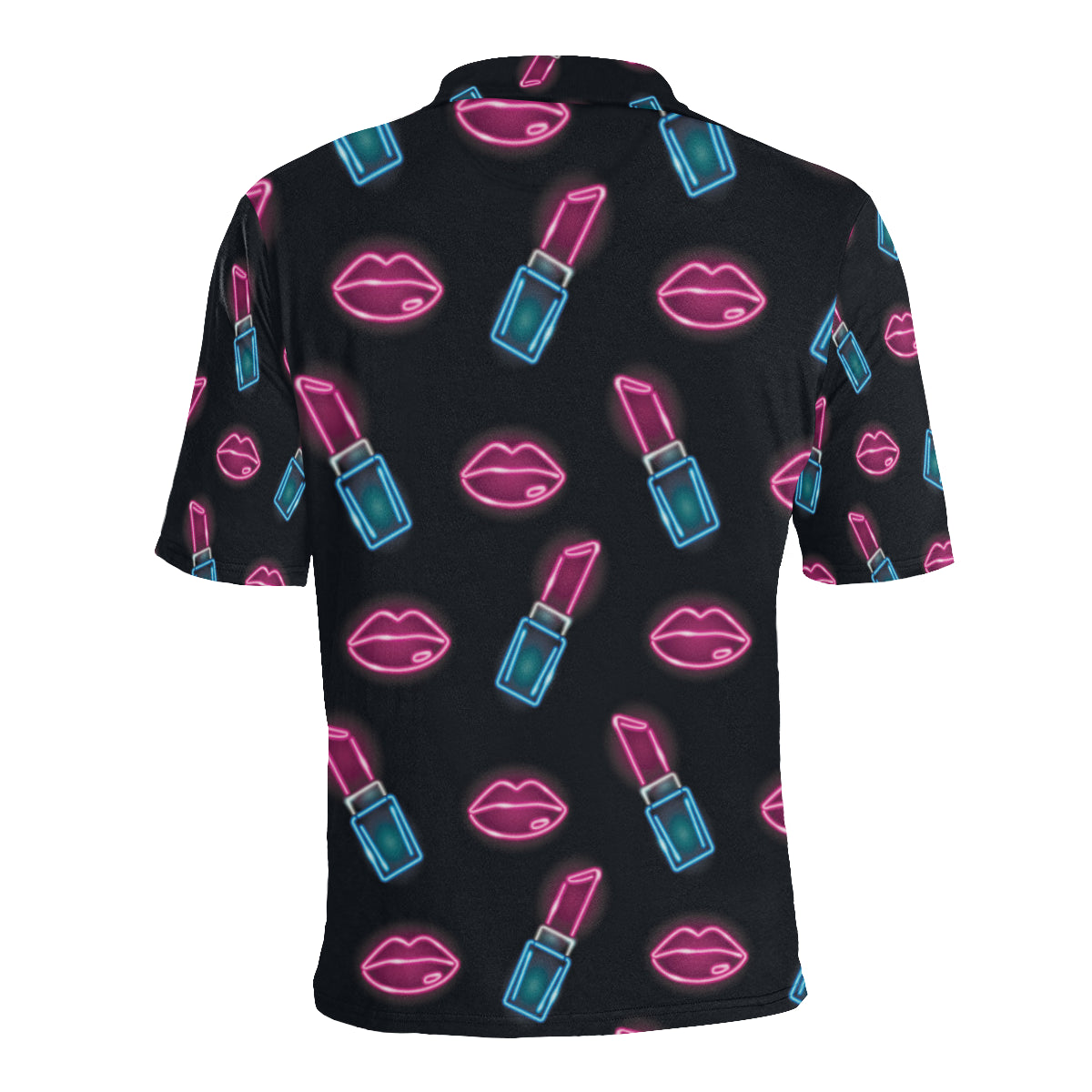 Lipstick Color Neon Pattern Print Design 03 Men Polo Shirt