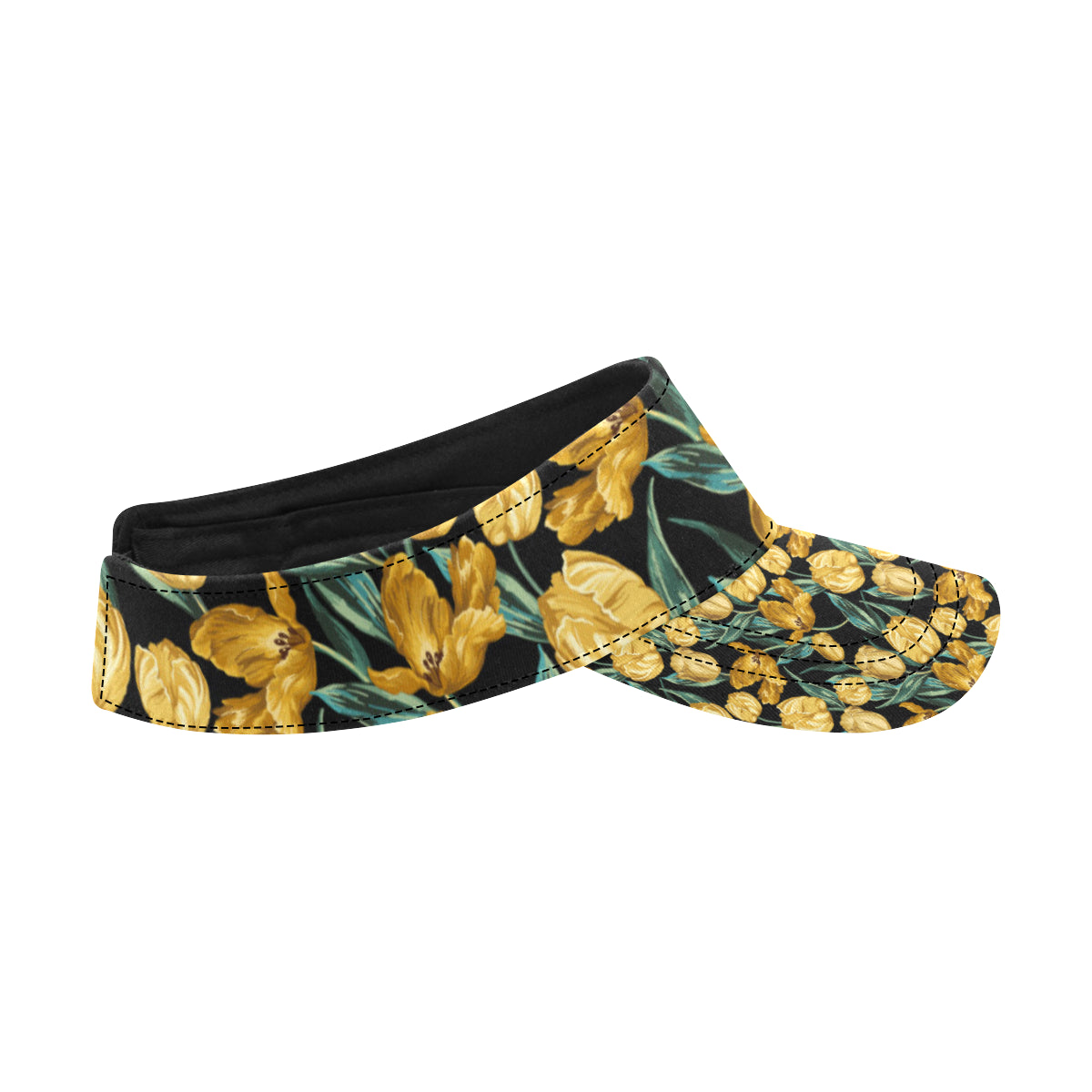 Elegant Yellow Tulip Print Unisex Sun Visor