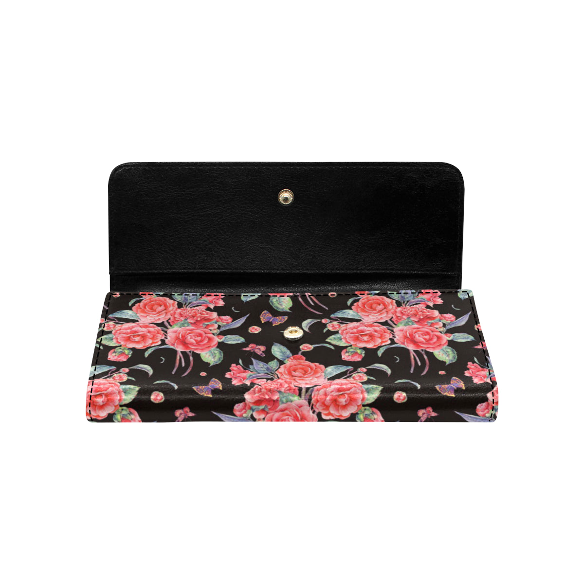 Camellia Pattern Print Design CM03 Women's Trifold Wallet