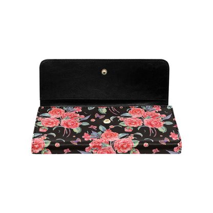 Camellia Pattern Print Design CM03 Women's Trifold Wallet