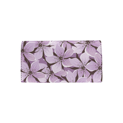 Lilac Pattern Print Design 01 Women's Trifold Wallet