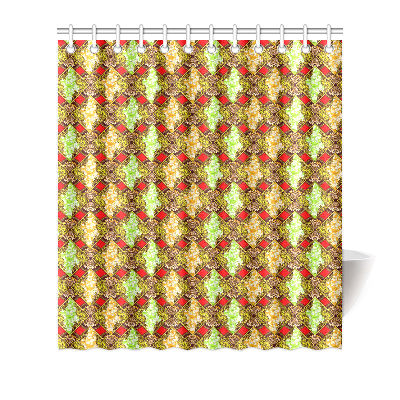 African Classic Print Pattern Shower Curtain