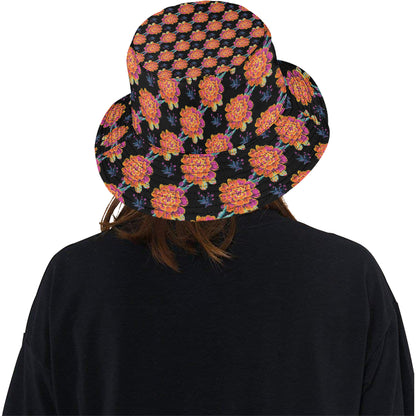 Marigold Pattern Print Design MR04 Unisex Bucket Hat