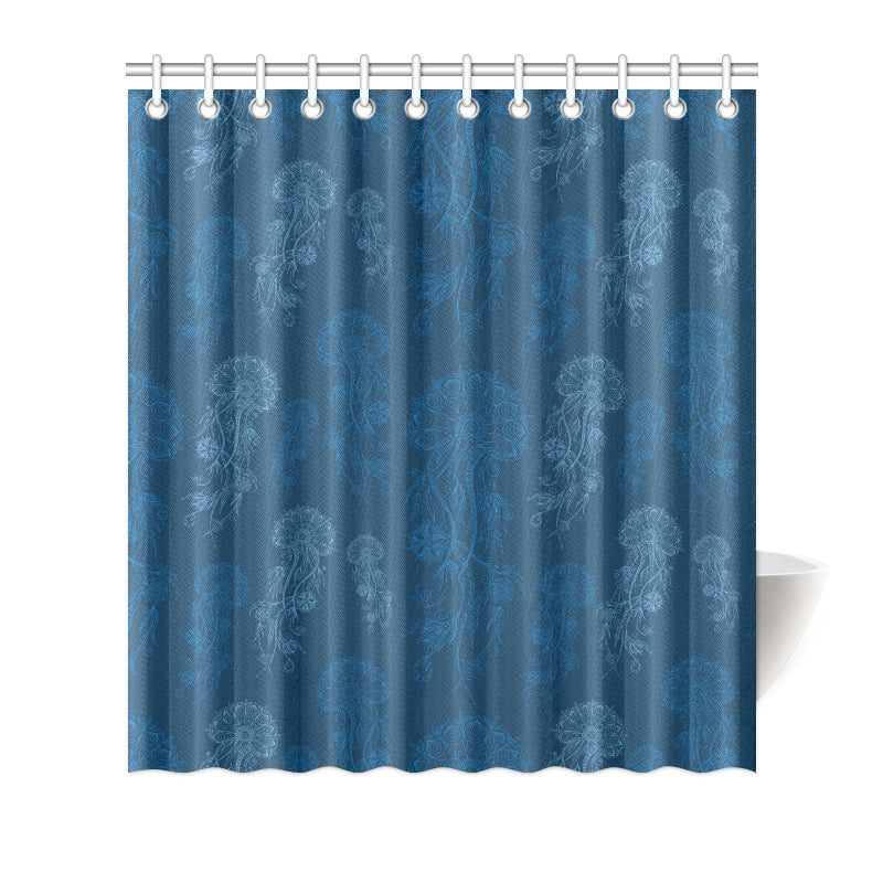 Jellyfish Pattern Print Design 01 Shower Curtain