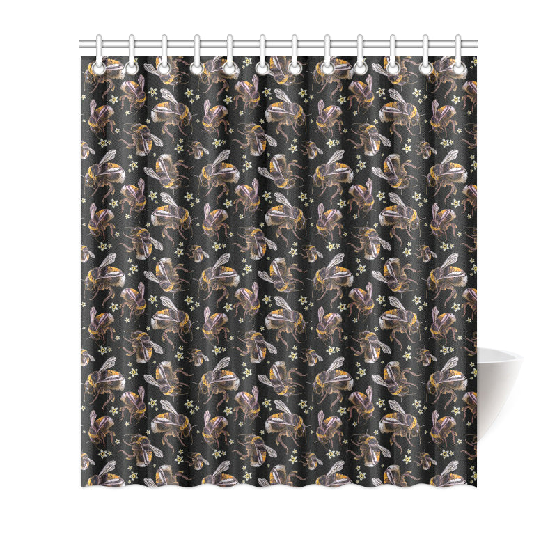 Bee Pattern Print Design 04 Shower Curtain