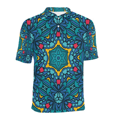 Kaleidoscope Pattern Print Design 04 Men Polo Shirt
