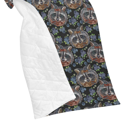Raccoon Pattern Print Design A03 Premium Quilt