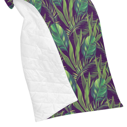Palm Leaves Pattern Print Design PL03 Premium Quilt