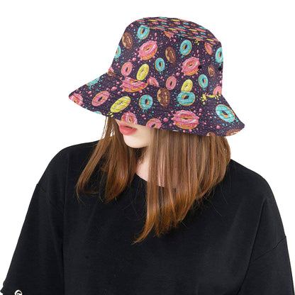 Donut Pattern Print Design DN03 Unisex Bucket Hat