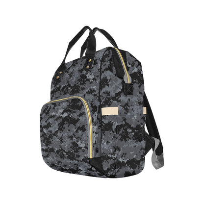ACU Digital Black Camouflage Diaper Bag Backpack