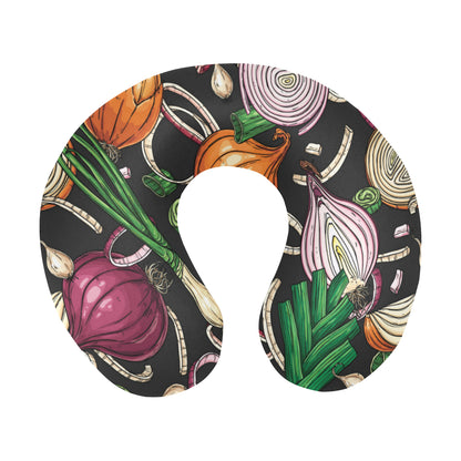 Onion Pattern Print Design A03 U-Shaped Travel Neck Pillow