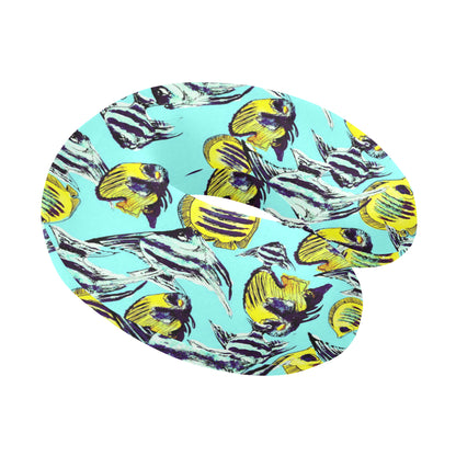 Angelfish Pattern Print Design 02 U-Shaped Travel Neck Pillow