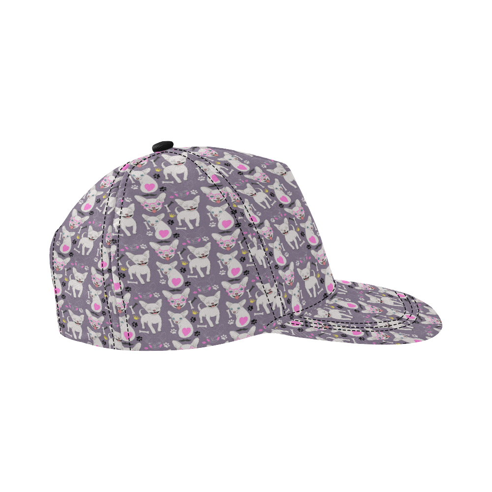 Chihuahua Happy Pattern Snapback Cap