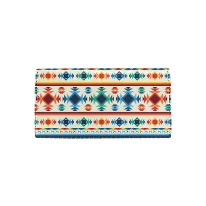 Aztec Pattern Print Design 02 Women's Trifold Wallet
