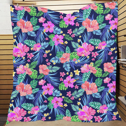 Neon Hibiscus Pattern Print Design HB016 Premium Quilt