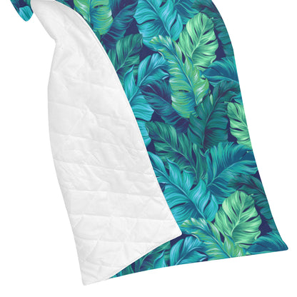 Banana Leaf Pattern Print Design BL05 Premium Quilt