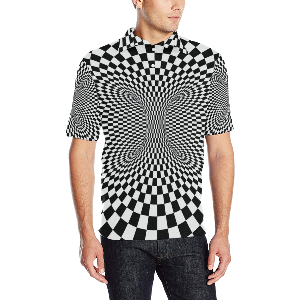 Optical illusion Projection Torus Men Polo Shirt