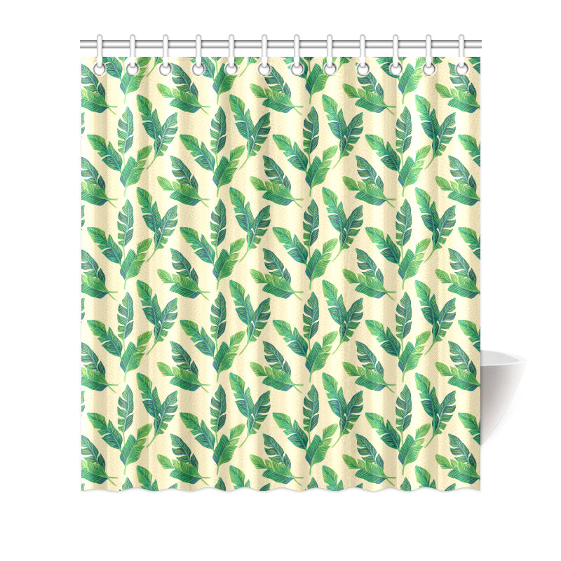 Banana Leaf Pattern Print Design 01 Shower Curtain