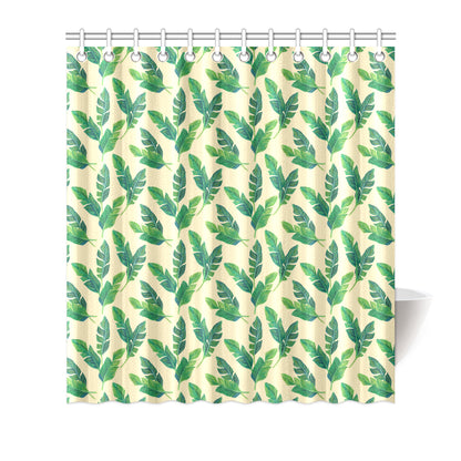 Banana Leaf Pattern Print Design 01 Shower Curtain