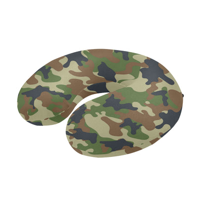 Army Camouflage Pattern Print Design 01 U-Shaped Travel Neck Pillow