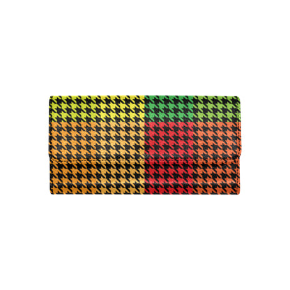 Houndstooth Colorful Pattern Print Design 01 Women's Trifold Wallet