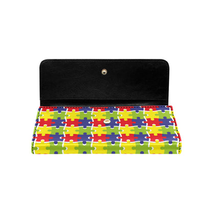 Autism Awareness Pattern Print Design 03 Women's Trifold Wallet