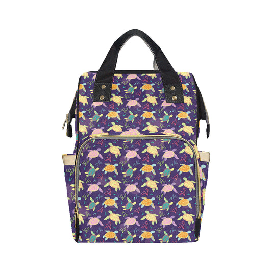 Sea Turtle Color Smile Diaper Bag Backpack