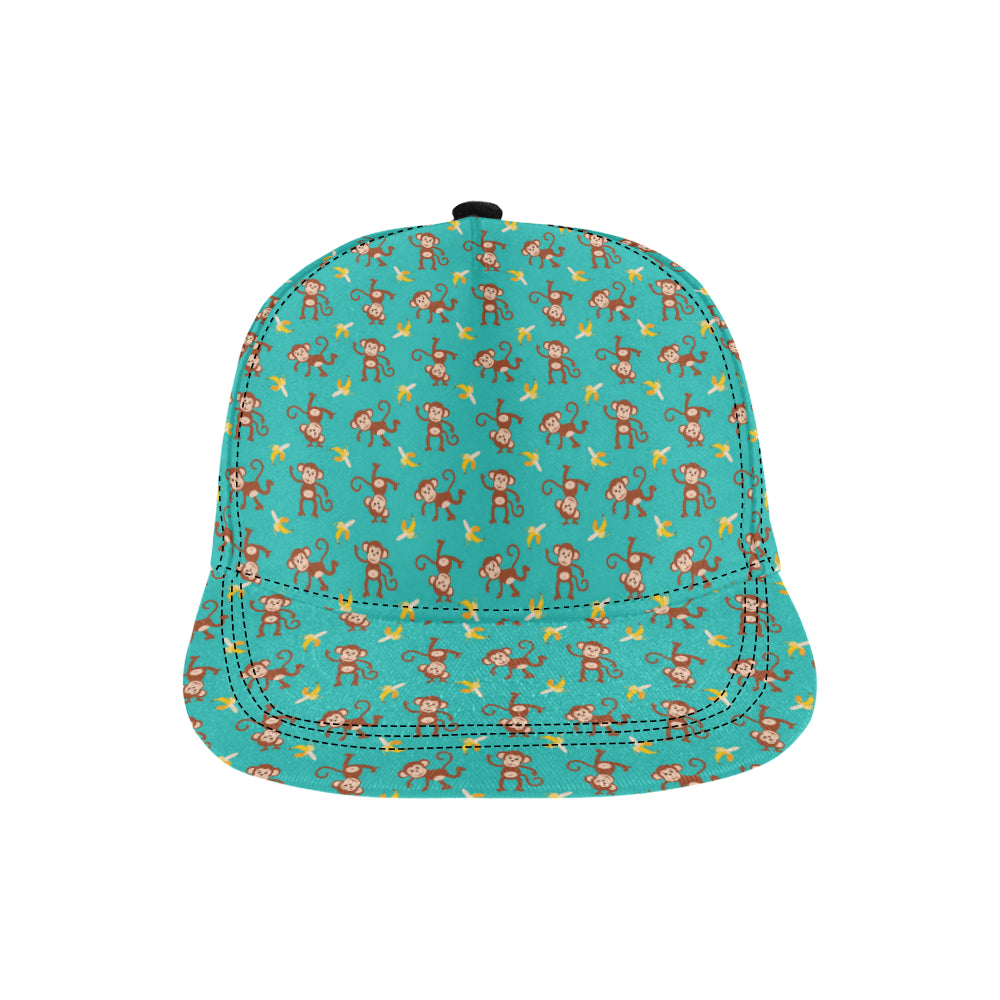 Monkey Banana Design Themed Print Snapback Cap