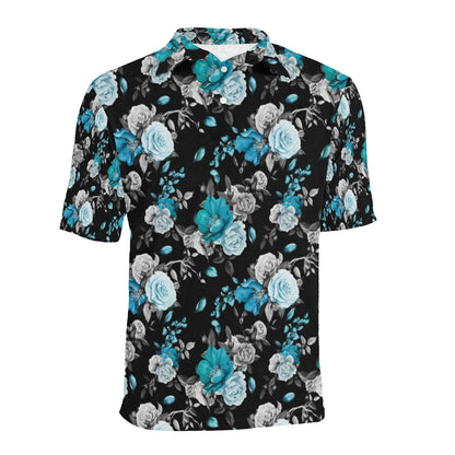 Rose Pattern Print Design A02 Men Polo Shirt