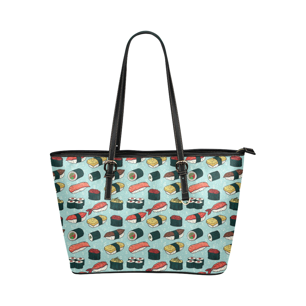 Sushi Pattern Design Leather Tote Bag