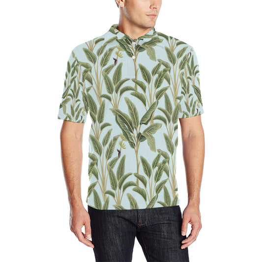Banana Leaf Pattern Print Design BL03 Men Polo Shirt