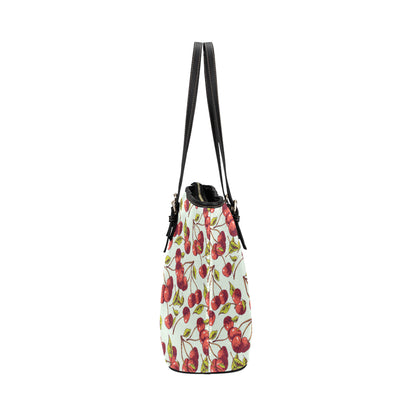 Cherry Hand Draw Leather Tote Bag