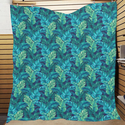 Banana Leaf Pattern Print Design 06 Premium Quilt