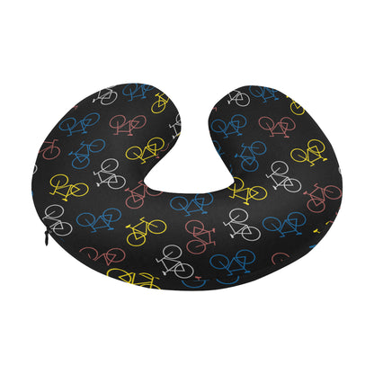 Bicycle Pattern Print Design 03 U-Shaped Travel Neck Pillow