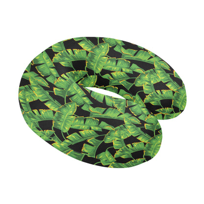 Banana Leaf Pattern Print Design 03 U-Shaped Travel Neck Pillow