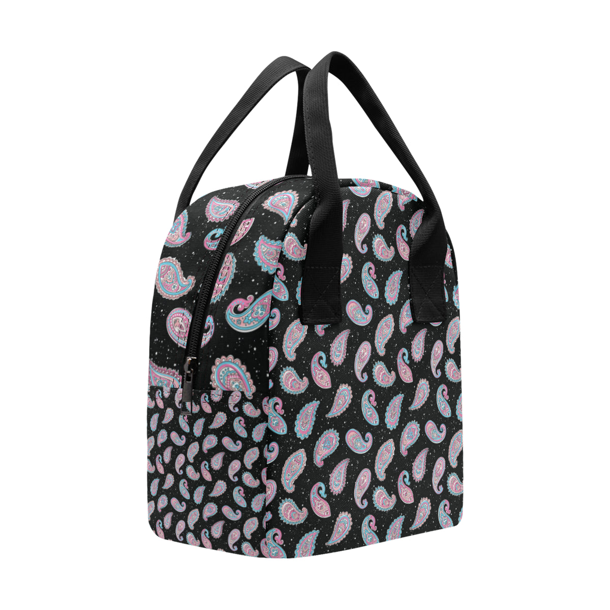 Paisley Pink Design Mandala Print Insulated Lunch Bag
