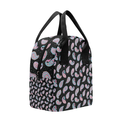 Paisley Pink Design Mandala Print Insulated Lunch Bag