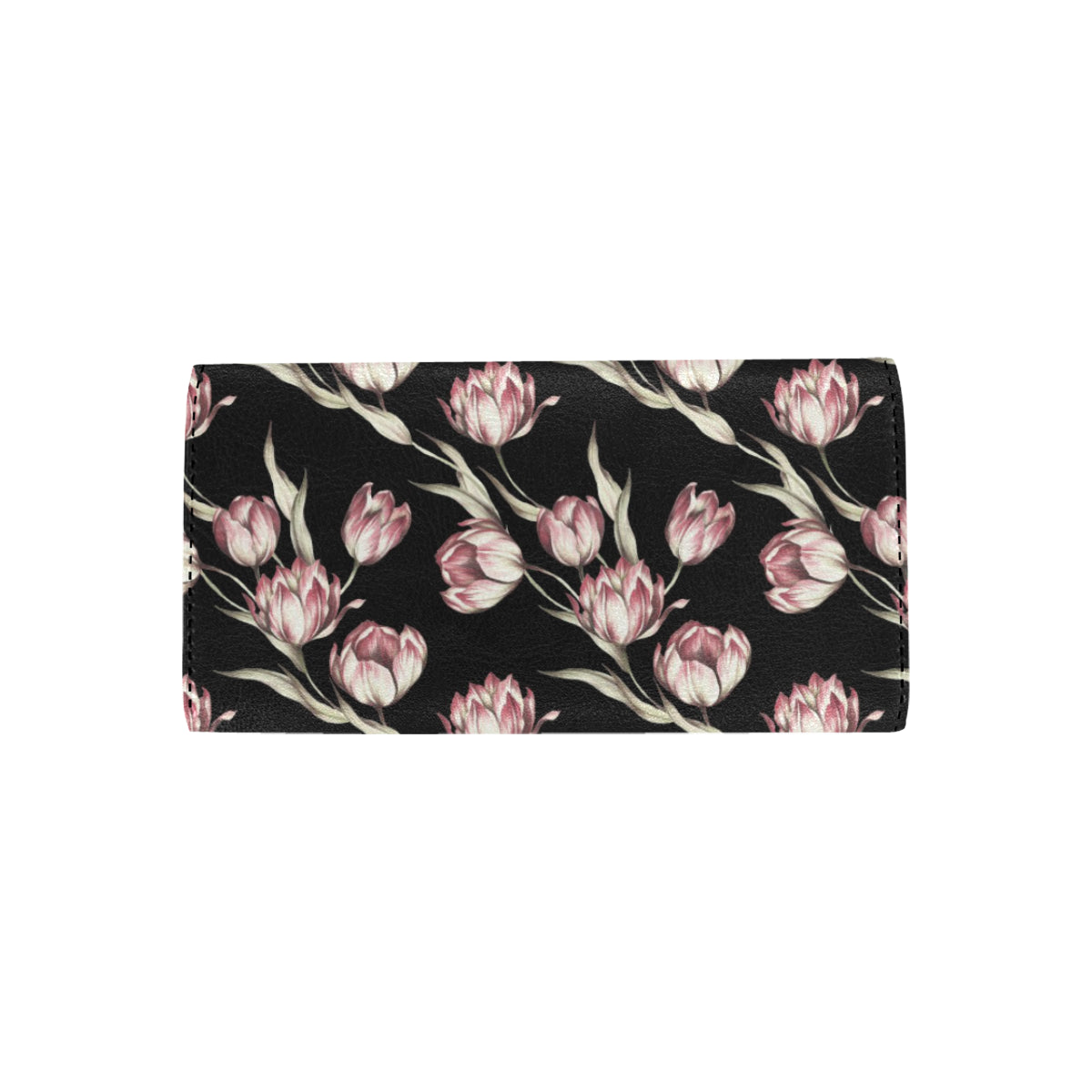 Tulip Pink Pattern Print Design TP02 Women's Trifold Wallet