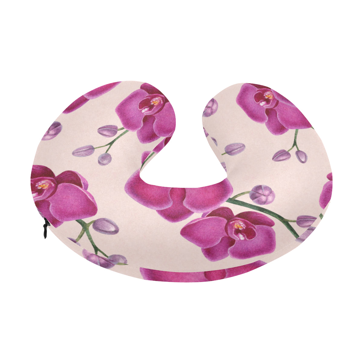 Orchid Pattern Print Design A02 U-Shaped Travel Neck Pillow