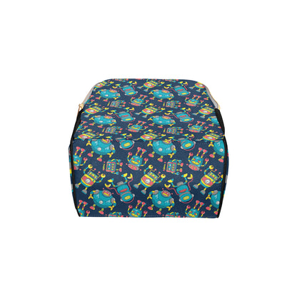 Robot Pattern Print Design A05 Diaper Bag Backpack