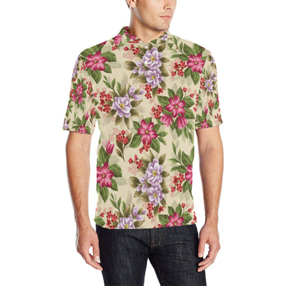 Summer Floral Pattern Print Design SF08 Men Polo Shirt