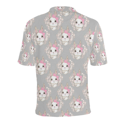 Rabbit Pattern Print Design RB07 Men Polo Shirt