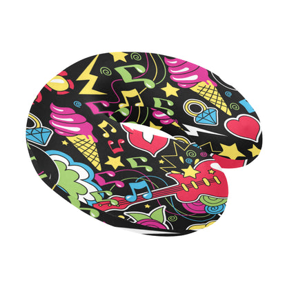 Pop Art Pattern Print Design A04 U-Shaped Travel Neck Pillow