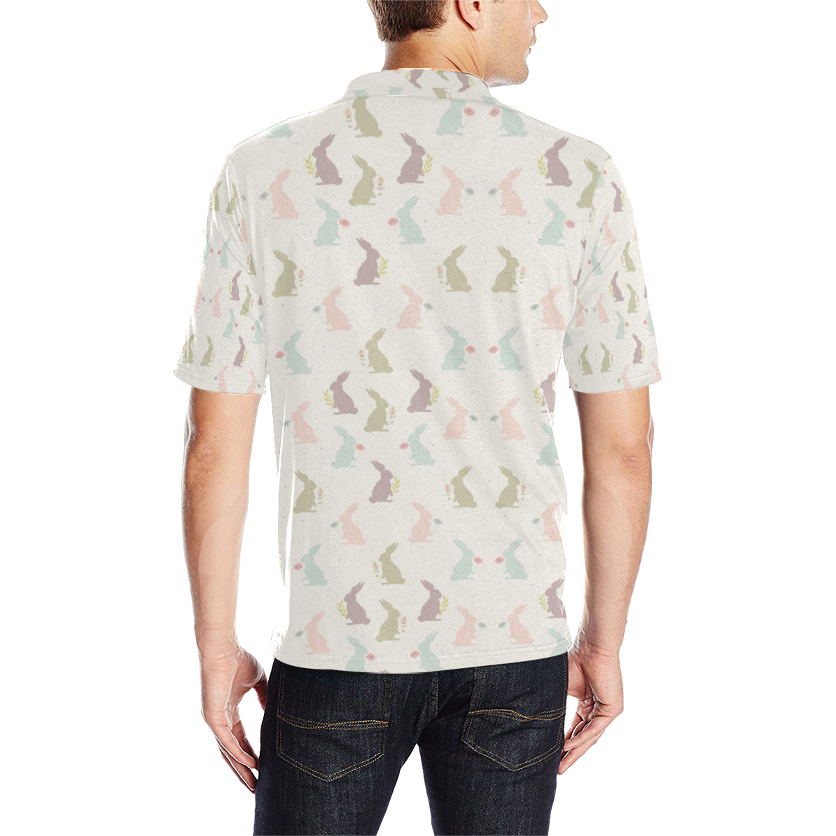 Bunny Pattern Print Design 05 Men Polo Shirt