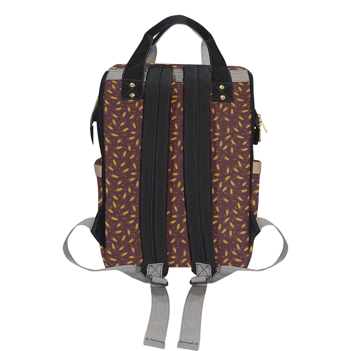 Agricultural Gold Wheat Print Pattern Diaper Bag Backpack