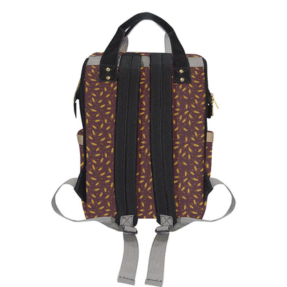 Agricultural Gold Wheat Print Pattern Diaper Bag Backpack