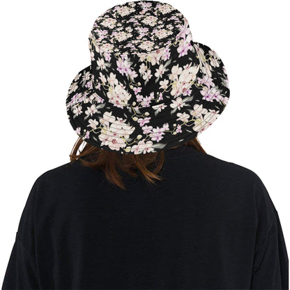 Orchid White Pattern Print Design OR03 Unisex Bucket Hat