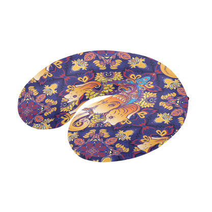 Ganesha Pattern Print Design 01 U-Shaped Travel Neck Pillow