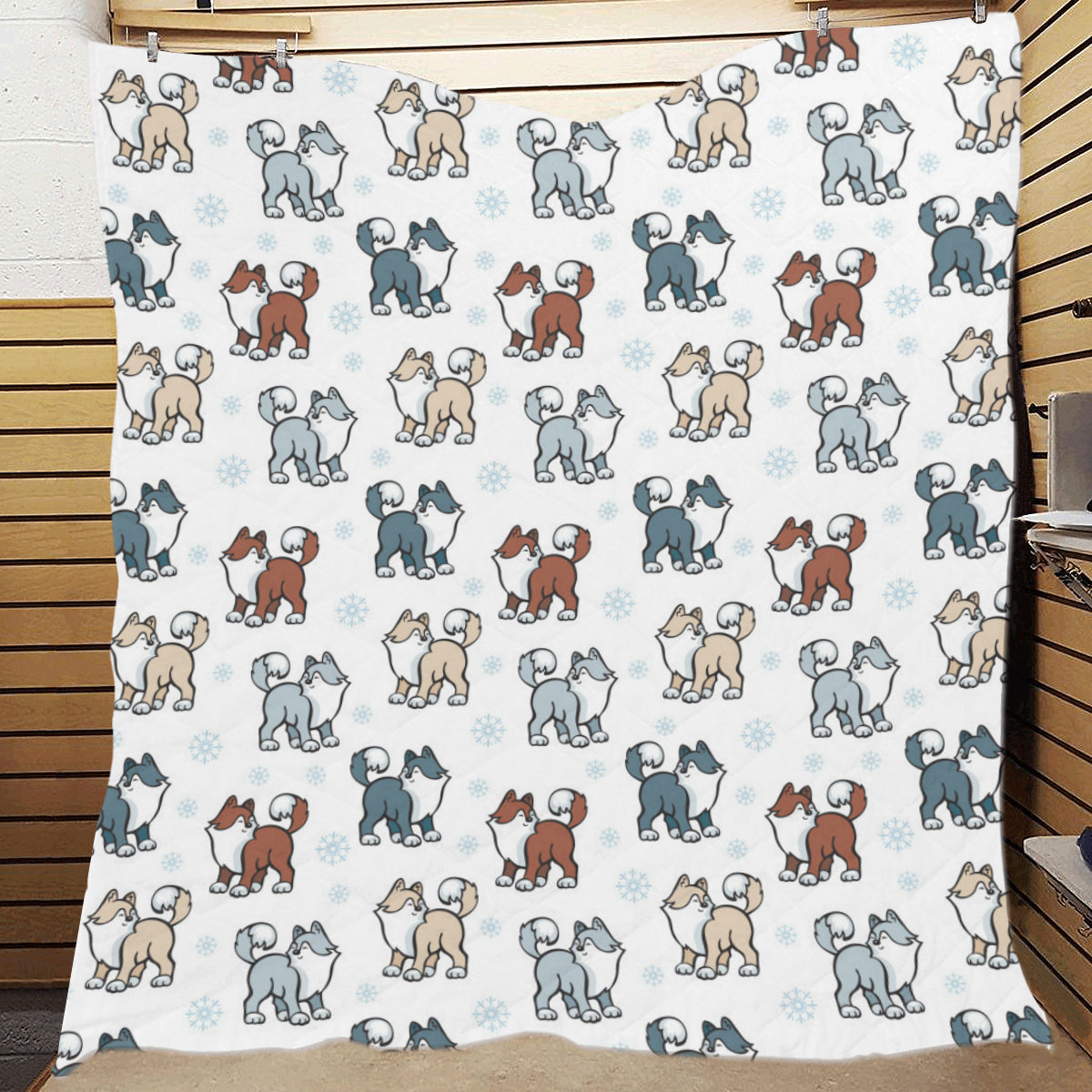 Alaskan Malamute Pattern Print Design 02 Premium Quilt