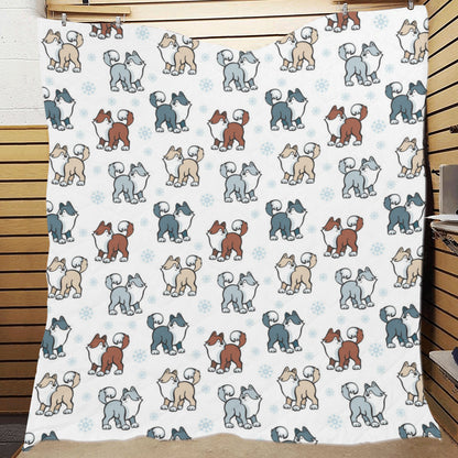 Alaskan Malamute Pattern Print Design 02 Premium Quilt